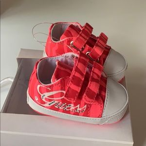 Guess neon pink rhinestoned sneakers‎